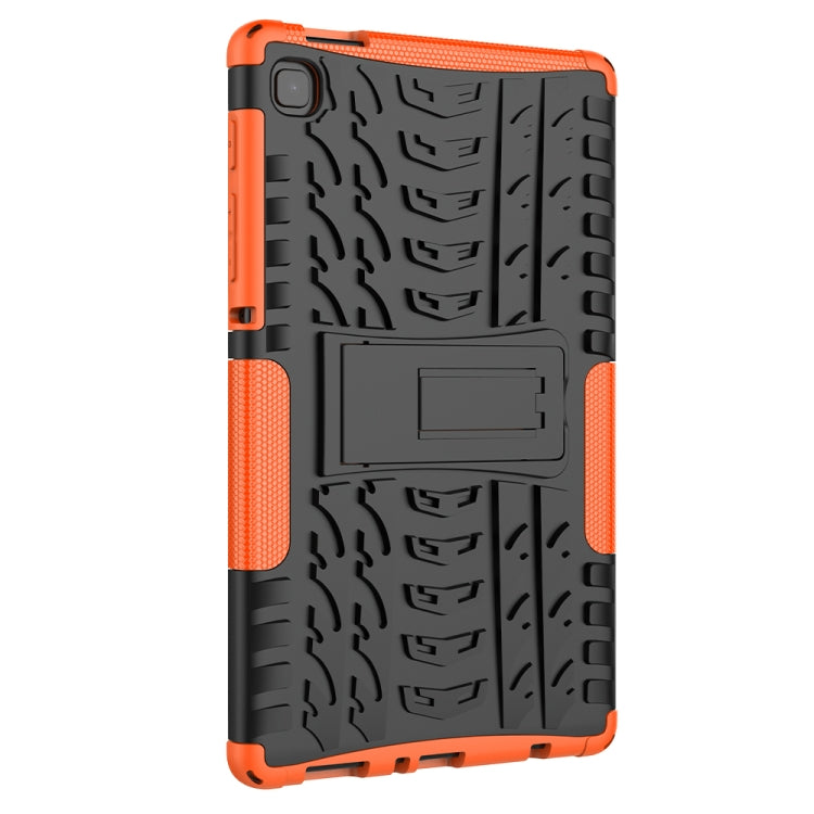 For Samsung Galaxy Tab A7 Lite Tire Texture Shockproof TPU+PC Protective Case with Holder(Orange) - Tab A7 Lite T220 / T225 by buy2fix | Online Shopping UK | buy2fix