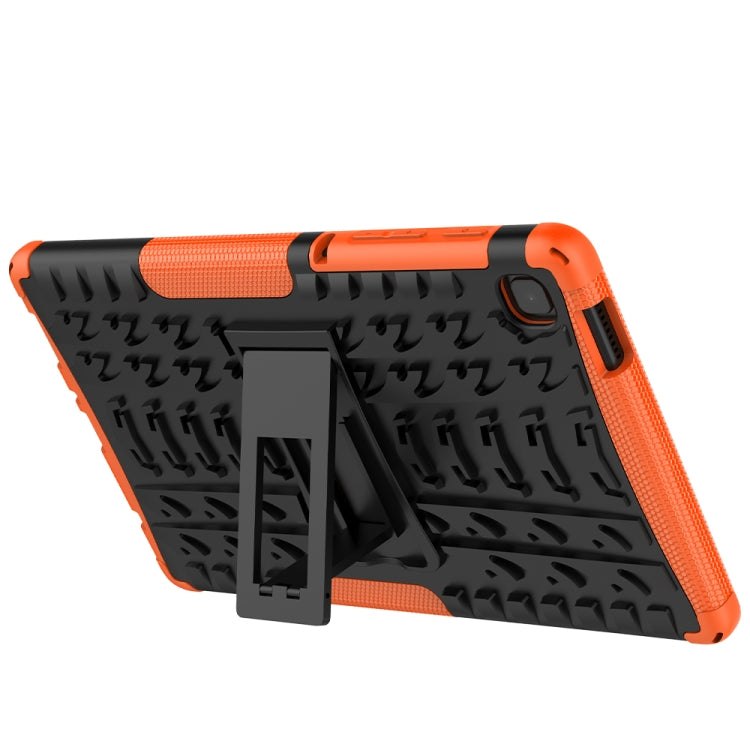 For Samsung Galaxy Tab A7 Lite Tire Texture Shockproof TPU+PC Protective Case with Holder(Orange) - Tab A7 Lite T220 / T225 by buy2fix | Online Shopping UK | buy2fix