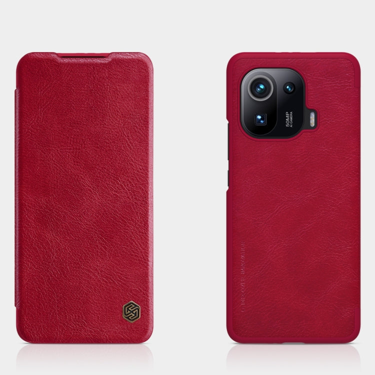 For Xiaomi Mi 11 Pro NILLKIN QIN Series Crazy Horse Texture Horizontal Flip Leather Case with Card Slot(Red) - Xiaomi Cases by NILLKIN | Online Shopping UK | buy2fix