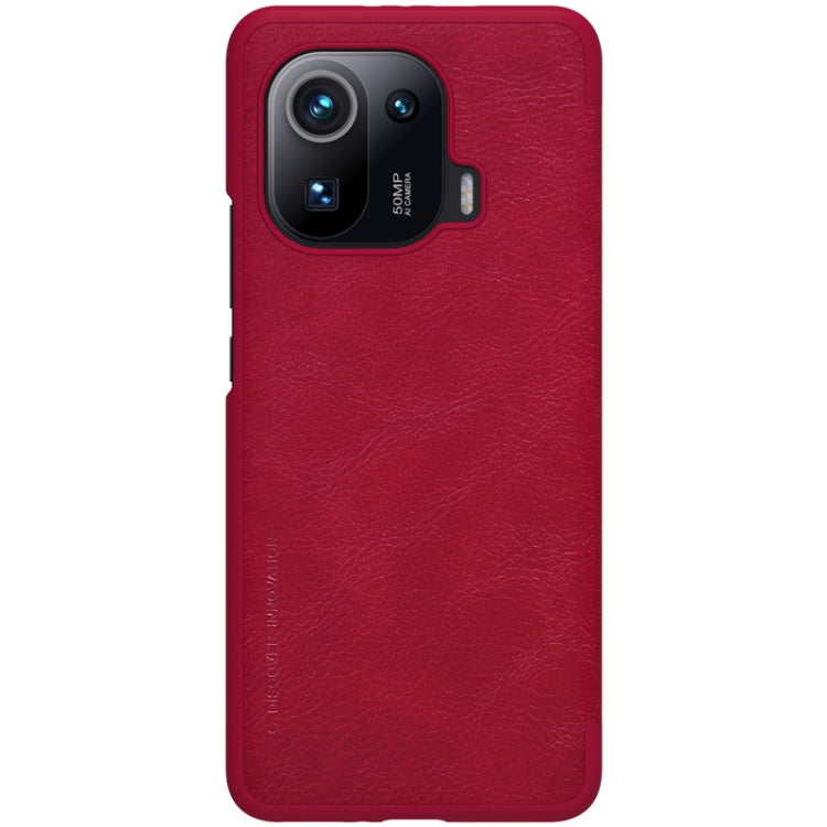 For Xiaomi Mi 11 Pro NILLKIN QIN Series Crazy Horse Texture Horizontal Flip Leather Case with Card Slot(Red) - Xiaomi Cases by NILLKIN | Online Shopping UK | buy2fix