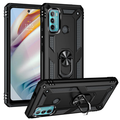 For Motorola Moto G60 / G40 Fusion Shockproof TPU + PC Protective Case with 360 Degree Rotating Holder(Black) - Motorola Cases by buy2fix | Online Shopping UK | buy2fix