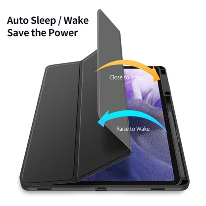 For Samsung Galaxy Tab S8+ / Tab S8 Plus /  Tab S7 FE / Tab S7+ DUX DUCIS TOBY Series Antiskid PU Leather + PC + TPU Horizontal Flip Case with Holder & Pen Slot & Sleep / Wake-up Function(Black) - Galaxy Tab S8+ Cases by DUX DUCIS | Online Shopping UK | buy2fix