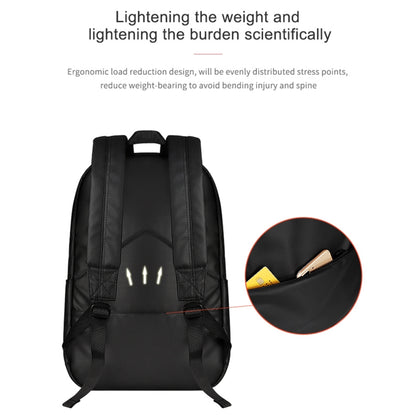 SJ03 13-15.6 inch Universal Large-capacity Laptop Backpack with USB Charging Port & Headphone Port(Navy Blue) - Backpack by buy2fix | Online Shopping UK | buy2fix