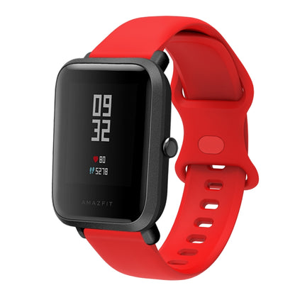 20mm For Amazfit GTS 2e Butterfly Buckle Silicone Watch Band(Red) - Watch Bands by buy2fix | Online Shopping UK | buy2fix