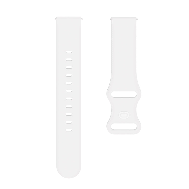 22mm For Apex 46mm /  Apex Pro / Ticwatch Pro 3 Universal Inner Back Buckle Perforation Silicone Watch Band(White) - Watch Bands by buy2fix | Online Shopping UK | buy2fix