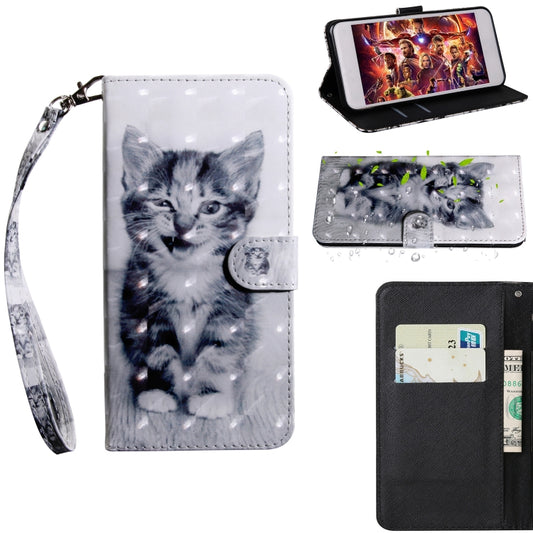 For Motorola Moto G8 Play 3D Painting Pattern Coloured Drawing Horizontal Flip TPU + PU Leather Case with Holder & Card Slots & Wallet(Smile Cat) - Motorola Cases by buy2fix | Online Shopping UK | buy2fix