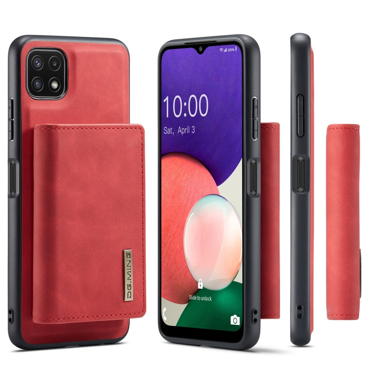 For Samsung Galaxy A22 5G DG.MING M1 Series 3-Fold Multi Card Wallet  Back Cover Shockproof Case with Holder Function(Red) - Galaxy Phone Cases by DG.MING | Online Shopping UK | buy2fix