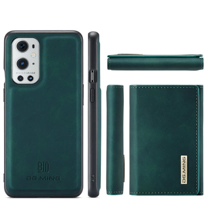 For OnePlus 9 Pro DG.MING M1 Series 3-Fold Multi Card Wallet  Back Cover Shockproof Case with Holder Function(Green) -  by DG.MING | Online Shopping UK | buy2fix