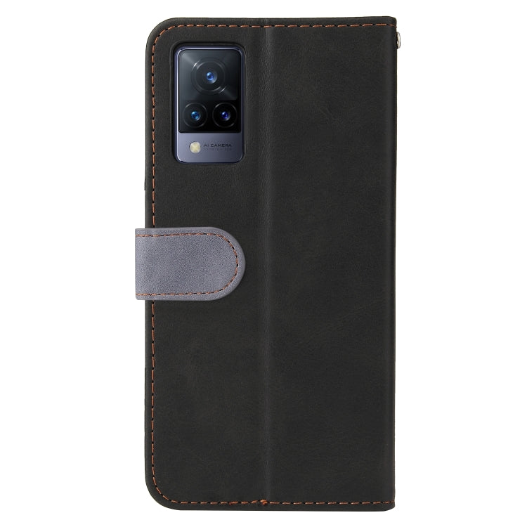 For vivo V21 4G / 5G Business Stitching-Color Horizontal Flip PU Leather Case with Holder & Card Slots & Photo Frame(Grey) - vivo Cases by buy2fix | Online Shopping UK | buy2fix