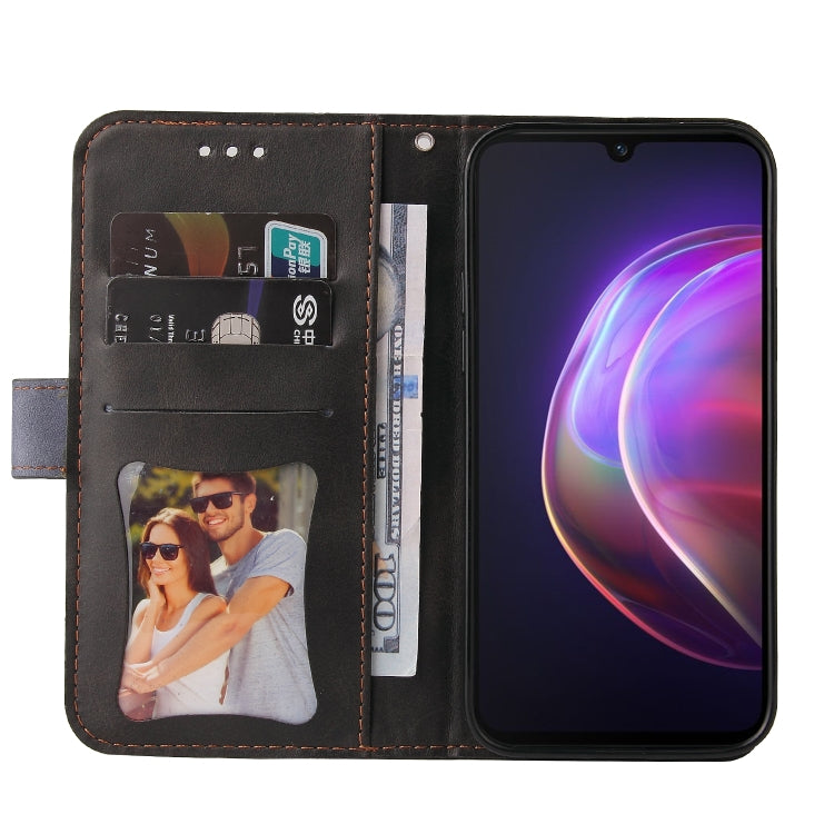For vivo V21 4G / 5G Business Stitching-Color Horizontal Flip PU Leather Case with Holder & Card Slots & Photo Frame(Grey) - vivo Cases by buy2fix | Online Shopping UK | buy2fix