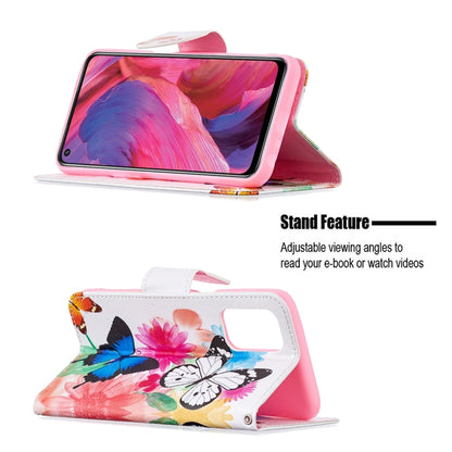 For OPPO A74 / A93 / A54 5G Colored Drawing Pattern Horizontal Flip Leather Case with Holder & Card Slots & Wallet(Butterflies) - OPPO & vivo Accessories by buy2fix | Online Shopping UK | buy2fix