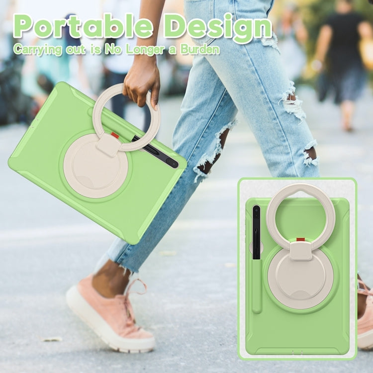 For Samsung Galaxy Tab S8+ / Tab S8 Plus /  Tab S7 FE / Tab S7+/S7 FE 12.4 inch T970 Shockproof TPU + PC Protective Case with 360 Degree Rotation Foldable Handle Grip Holder & Pen Slot(Matcha Green) - Galaxy Tab S8+ Cases by buy2fix | Online Shopping UK | buy2fix