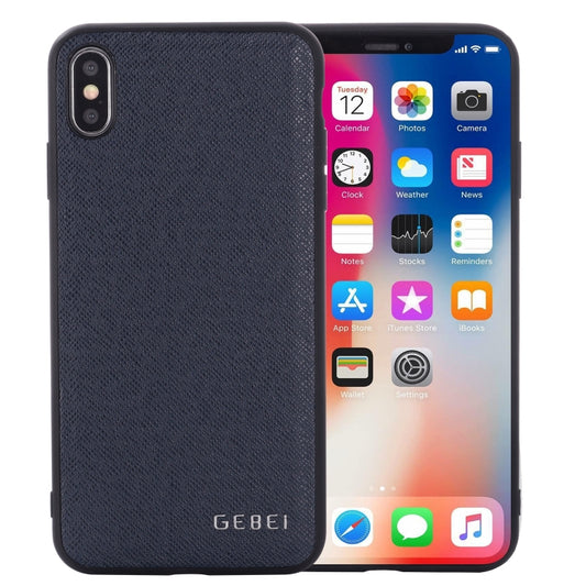 For iPhone 11 GEBEI Full-coverage Shockproof Leather Protective Case(Blue) - iPhone 11 Cases by GEBEI | Online Shopping UK | buy2fix