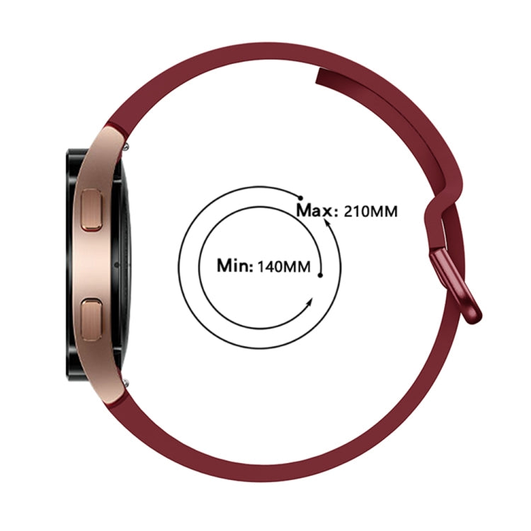 For Samsung Galaxy Watch4 40mm Universal Silicone Colorful Buckle Watch Band(Wine Red) - Smart Wear by buy2fix | Online Shopping UK | buy2fix