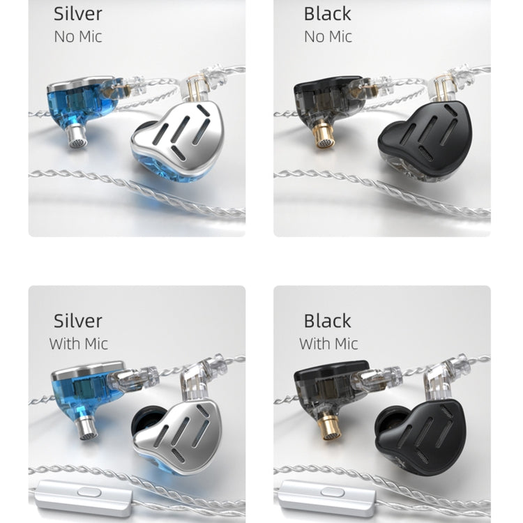 KZ ZAX 16-unit Ring Iron Sport Gaming In-ear Wired Earphone, Standard Version(Silver) - In Ear Wired Earphone by KZ | Online Shopping UK | buy2fix