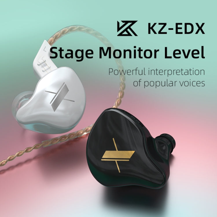 KZ EDX Dynamic Monitor HiFi In-Ear Wired Earphone No Mic(Black) - In Ear Wired Earphone by KZ | Online Shopping UK | buy2fix