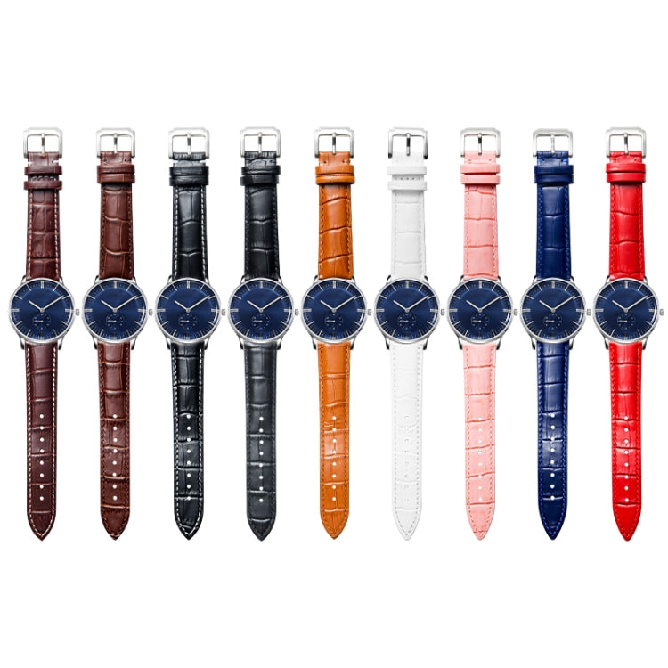22mm Calf Leather Watch Band(Blue) - Smart Wear by buy2fix | Online Shopping UK | buy2fix
