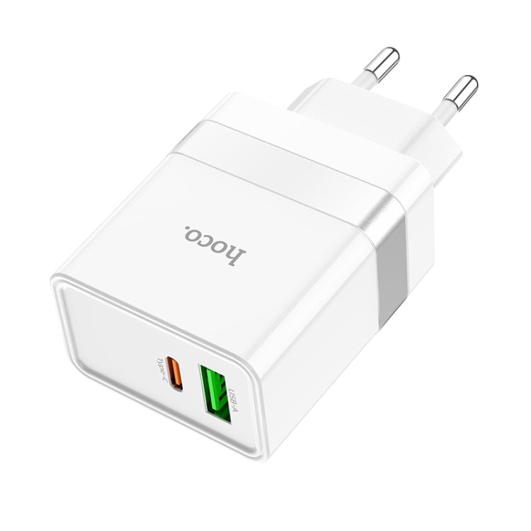 hoco N21 PD 30W Type-C / USB-C + QC 3.0 USB Mini Fast Charger, EU Plug(White) - Apple Accessories by hoco | Online Shopping UK | buy2fix