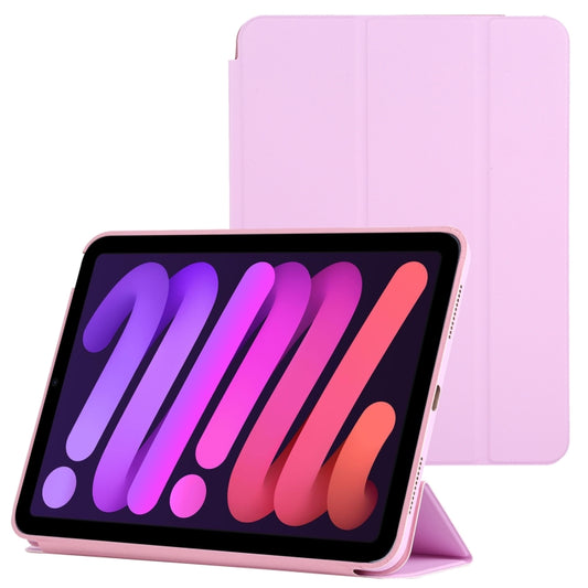 For iPad mini 6 3-fold Horizontal Flip Smart Leather Tablet Case with Sleep / Wake-up Function & Holder(Pink) - Apple Accessories by buy2fix | Online Shopping UK | buy2fix