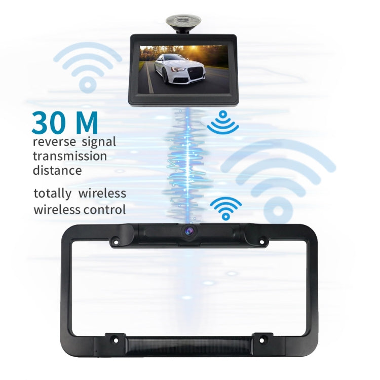 PZ620-W Car 4.3-inch Digital USA Frame Solar Wireless Reversing Image - In Car by buy2fix | Online Shopping UK | buy2fix