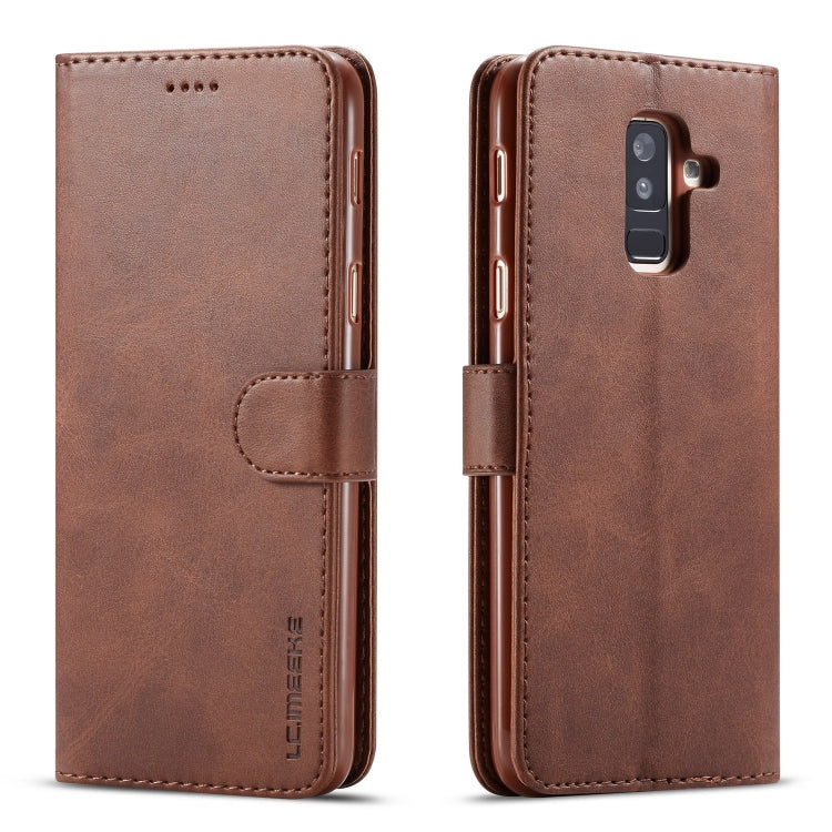 For Galaxy A6 Plus (2018) LC.IMEEKE Calf Texture Horizontal Flip Leather Case, with Holder & Card Slots & Wallet(Brown) - Samsung Accessories by LC.IMEEKE | Online Shopping UK | buy2fix