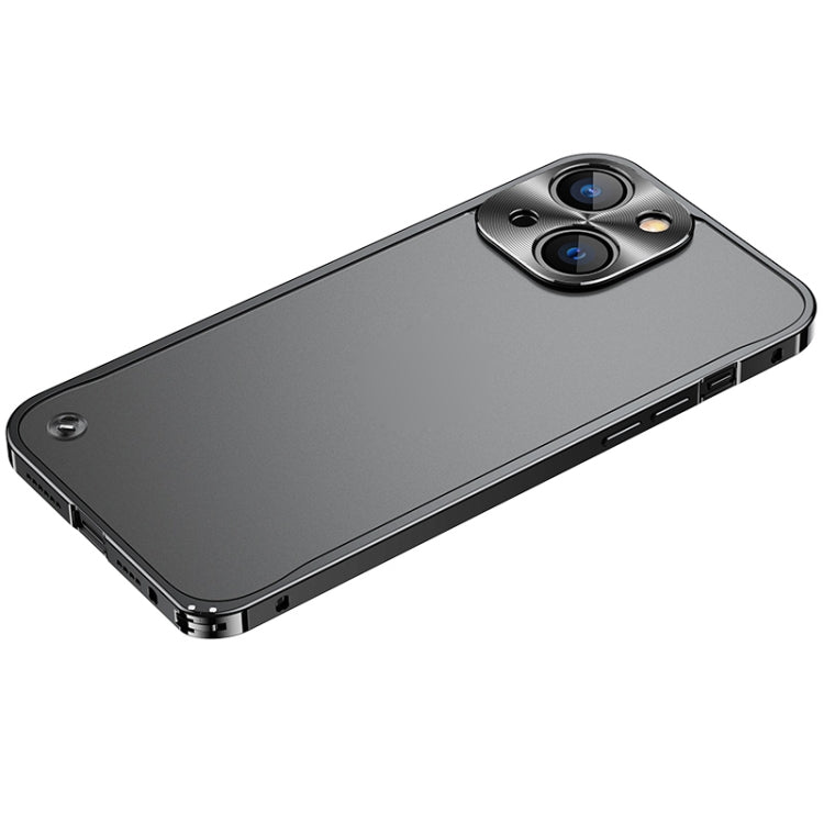 For iPhone 13 Metal Frame Frosted PC Shockproof Phone Case(Black) - Apple Accessories by buy2fix | Online Shopping UK | buy2fix