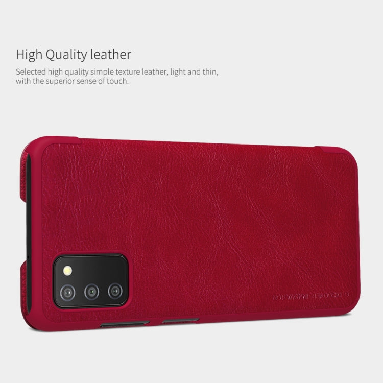 For Samsung Galaxy A03s / A037G NILLKIN QIN Series Crazy Horse Texture Horizontal Flip Phone Leather Case with Card Slot(Red) - Galaxy Phone Cases by NILLKIN | Online Shopping UK | buy2fix