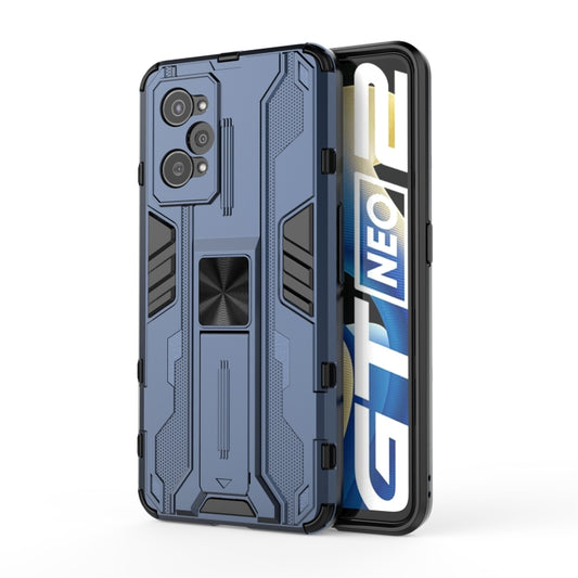For OPPO Realme GT Neo2 5G Supersonic PC + TPU Shock-proof Phone Case with Holder(Blue) - OPPO & vivo Accessories by buy2fix | Online Shopping UK | buy2fix