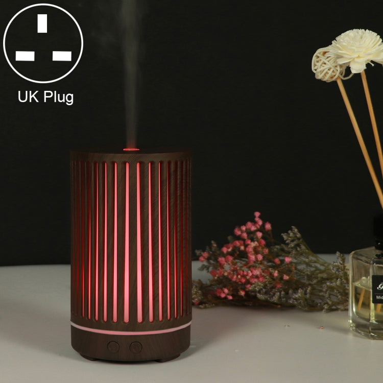 200ml Hollow-out Forest Pattern Wooden Essential Oil Aromatherapy Machine Ultrasonic Humidifier Automatic Alcohol Sprayer, Plug Specification:UK Plug(Dark Brown-2) - Home & Garden by buy2fix | Online Shopping UK | buy2fix