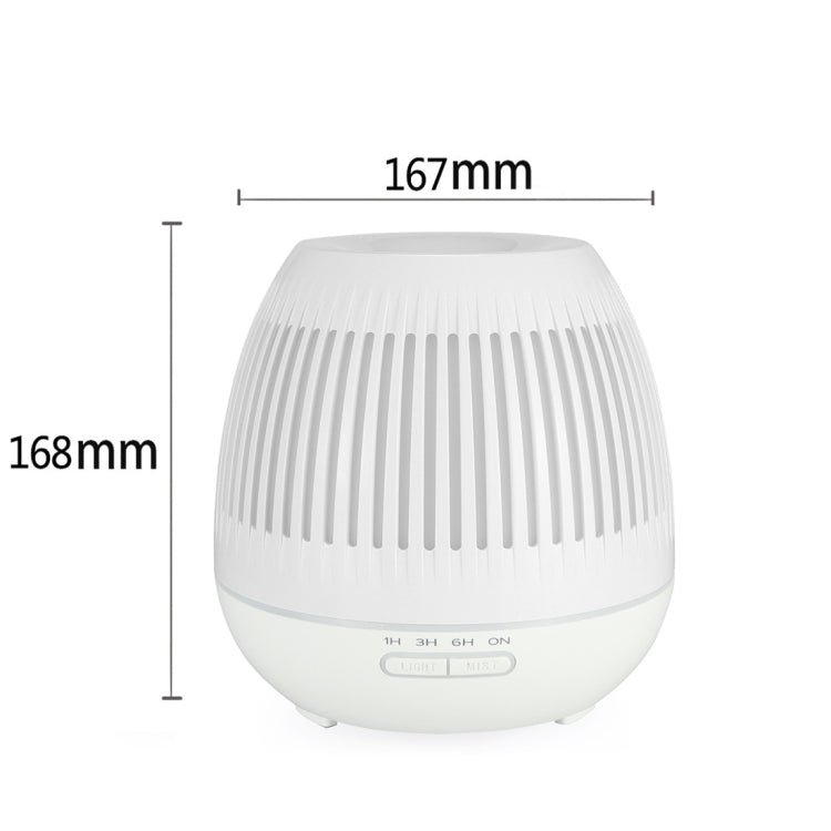 400ml Hollow-out LED Humidifier Wood Grain Air Purifier Aromatherapy Machine Automatic Alcohol Sprayer with Colorful LED Light, Plug Specification:UK Plug(White) - Home & Garden by buy2fix | Online Shopping UK | buy2fix