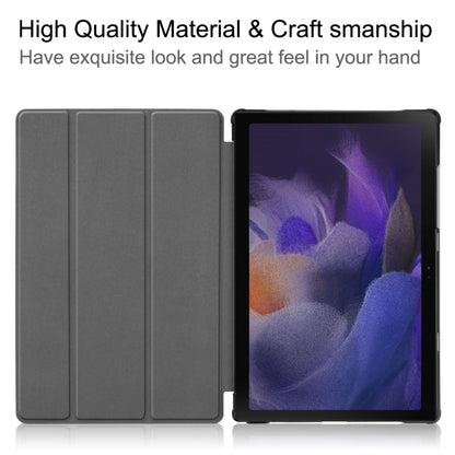 For Samsung Galaxy Tab A8 2021 Painted Leather Tablet Case with 3-Fold Holder(Color Butterfly) - Samsung Accessories by buy2fix | Online Shopping UK | buy2fix