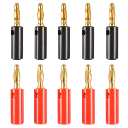 A6545 10 in 1 Car Red and Black Cover Gold-plated 4mm Banana Head Audio Plug - In Car by buy2fix | Online Shopping UK | buy2fix