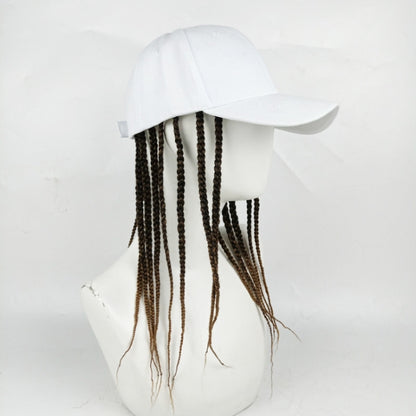 Dreadlocks Wig Hat One-piece Headgear for Men and Women, Style: White Cap(Light Brown Braid About 35cm) - Wigs by buy2fix | Online Shopping UK | buy2fix