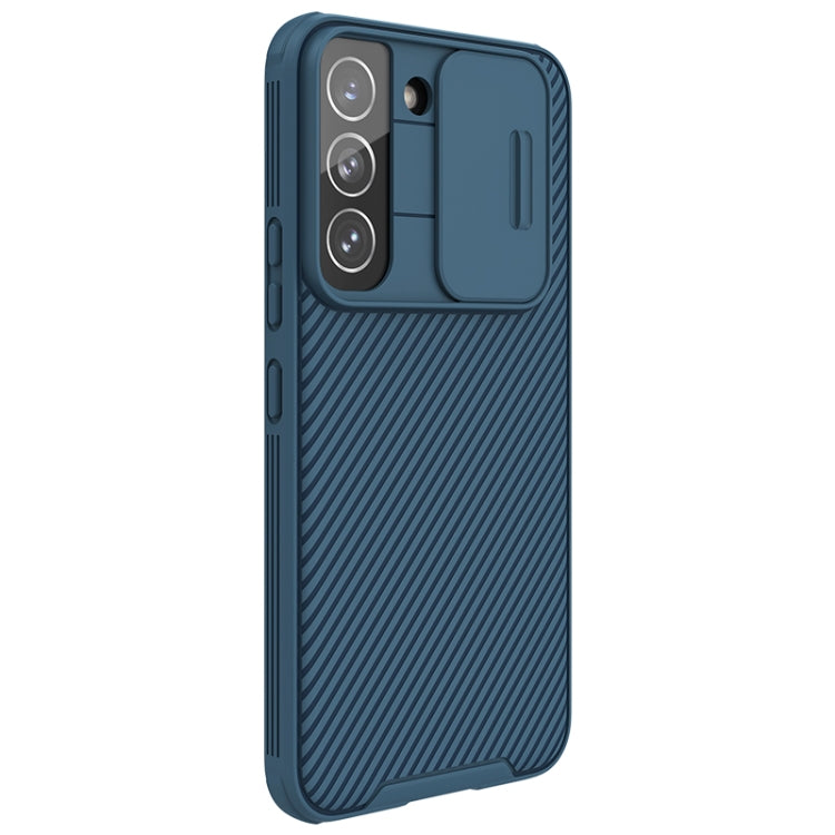 For Samsung Galaxy S22+ 5G NILLKIN Black Mirror Pro Series Camshield Phone Case(Blue) - Galaxy S22+ 5G Cases by NILLKIN | Online Shopping UK | buy2fix