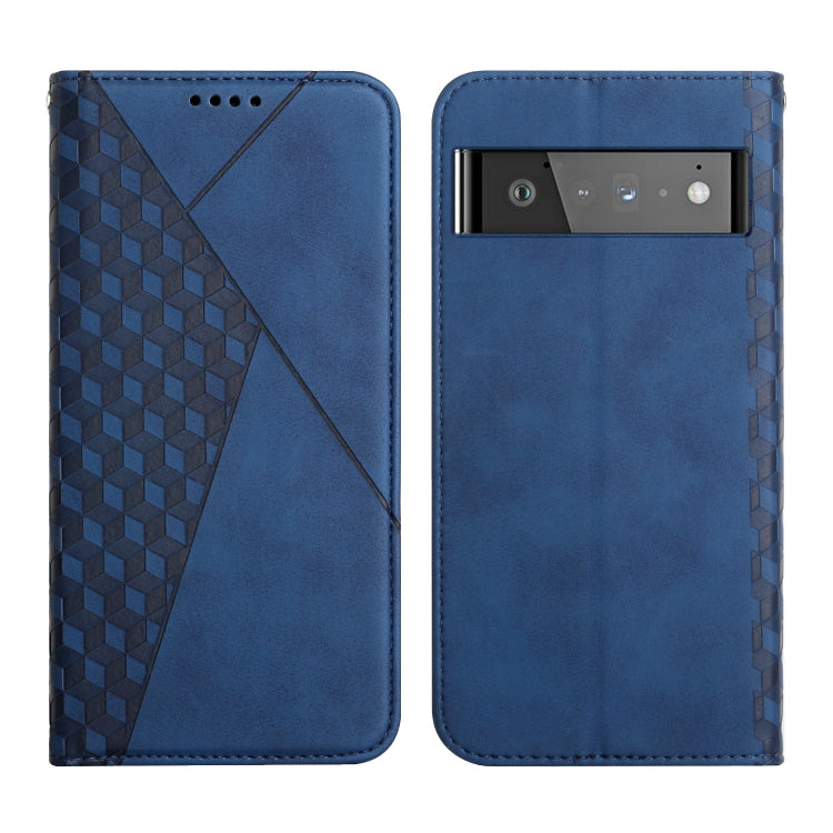 For Google Pixel 6 Pro Skin Feel Magnetic Leather Phone Case(Blue) - Google Cases by buy2fix | Online Shopping UK | buy2fix