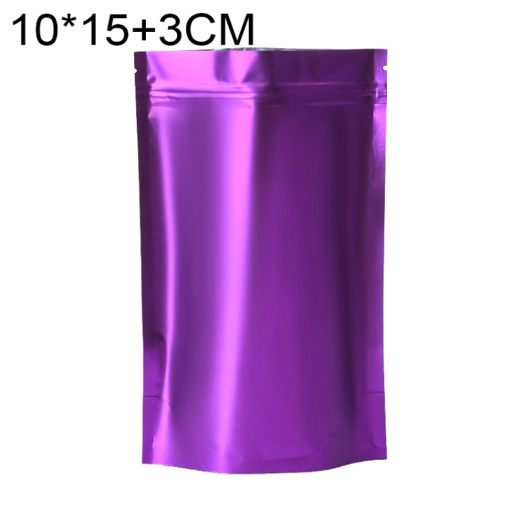 100 PCS/Set Matte Aluminum Foil Snack Stand-up Pouch, Size:10x15+3cm(Purple) - Preservation Supplies by buy2fix | Online Shopping UK | buy2fix