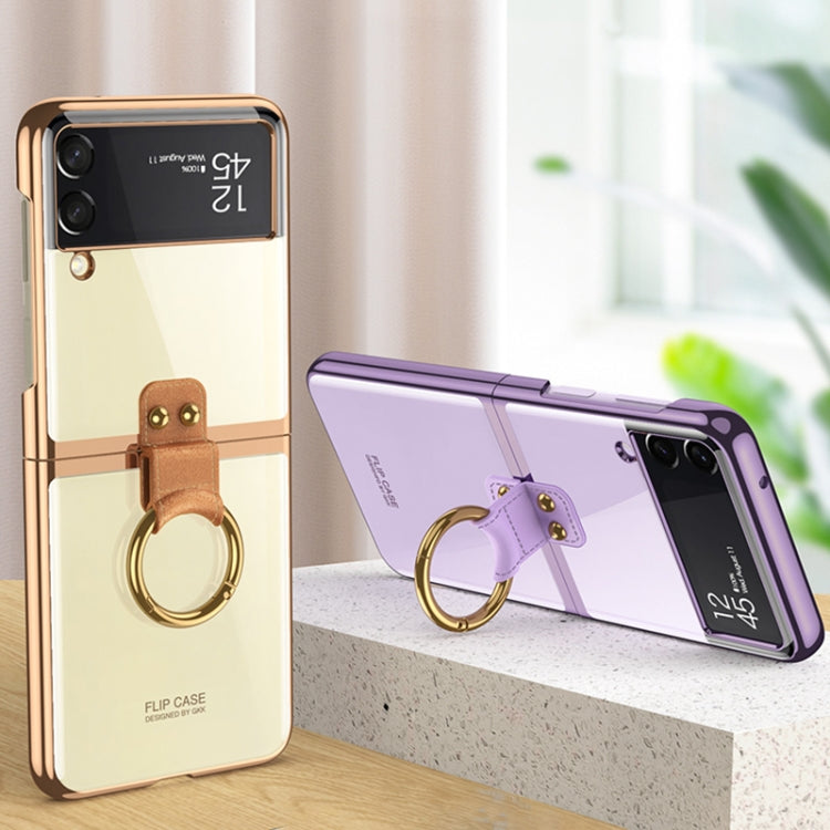 For Samsung Galaxy Z Flip3 5G GKK Phantom Electroplating Phone Case with Ring(Purple) - Galaxy Phone Cases by GKK | Online Shopping UK | buy2fix