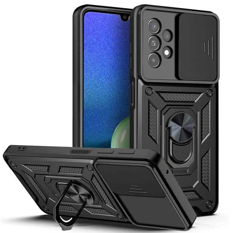 For Samsung Galaxy A13 4G Sliding Camera Cover TPU+PC Phone Case(Black) - Samsung Accessories by buy2fix | Online Shopping UK | buy2fix