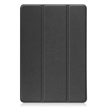 For TCL Tab 10s Three-folding Holder Custer Texture Leather Tablet Case(Black) - Others by buy2fix | Online Shopping UK | buy2fix