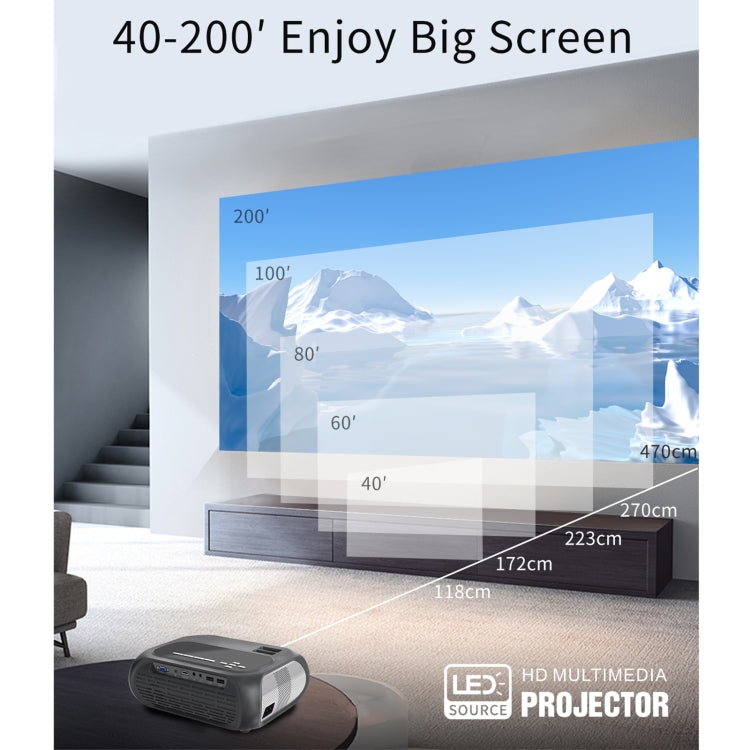 T7i 720P 200 ANSI Home Theater LED HD Digital Projector, Same Screen Version, US Plug(Silver Grey) - Consumer Electronics by buy2fix | Online Shopping UK | buy2fix