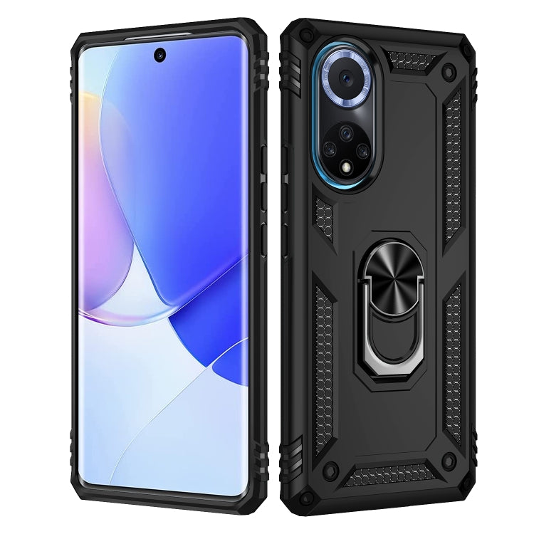 For Huawei nova 9 Shockproof TPU + PC Holder Phone Case(Black) - Mobile Accessories by buy2fix | Online Shopping UK | buy2fix
