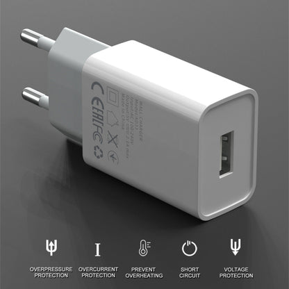 IVON AD-33 2 in 1 2.1A Single USB Port Travel Charger + 1m USB to 8 Pin Data Cable Set, US Plug(White) - USB Charger by IVON | Online Shopping UK | buy2fix