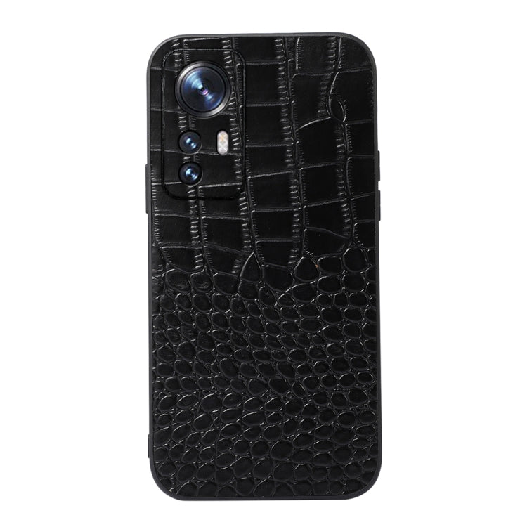 For Xiaomi 12 Pro Crocodile Top Layer Cowhide Leather Phone Case(Black) - Xiaomi Accessories by buy2fix | Online Shopping UK | buy2fix