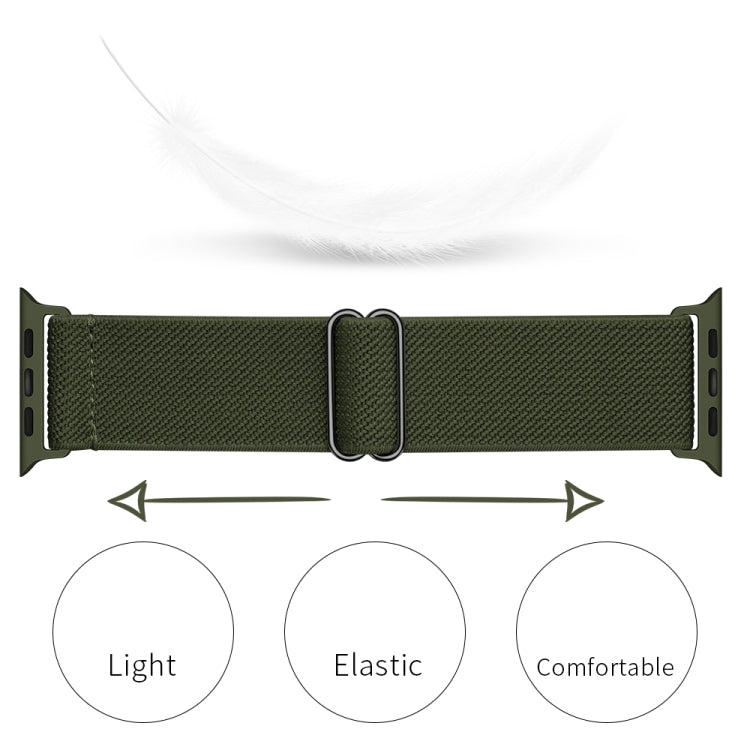 Polyester Nylon Watch Band For Apple Watch Ultra 49mm / Series 8&7 45mm / SE 2&6&SE&5&4 44mm / 3&2&1 42mm(Army Green) - Smart Wear by buy2fix | Online Shopping UK | buy2fix