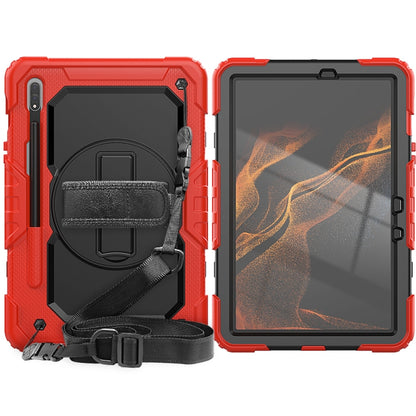 For Samsung Galaxy Tab S8 11 inch SM-X700 Silicone + PC Tablet Case(Red+Black) - Galaxy Tab S8 Cases by buy2fix | Online Shopping UK | buy2fix