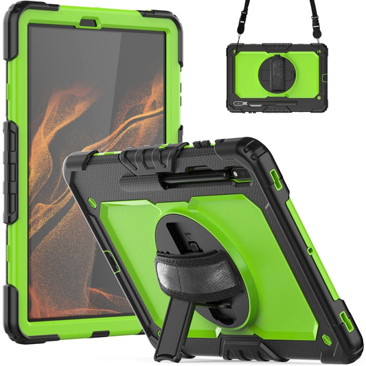 For Samsung Galaxy Tab S8+ 12.4 inch SM-X800 Silicone + PC Tablet Case(Black+Yellow Green) - Galaxy Tab S8+ Cases by buy2fix | Online Shopping UK | buy2fix