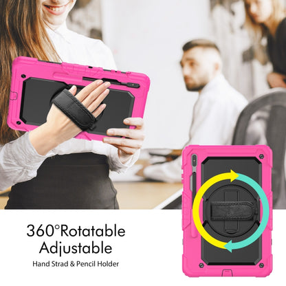 For Samsung Galaxy Tab S8+ 12.4 inch SM-X800 Silicone + PC Tablet Case(Rose Red+Black) - Galaxy Tab S8+ Cases by buy2fix | Online Shopping UK | buy2fix