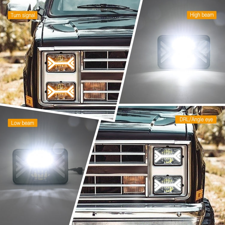 5 inch Square Truck Two-color Headlights 9-30V 36W / 22W 4000LM 6000K / 3000K - In Car by buy2fix | Online Shopping UK | buy2fix