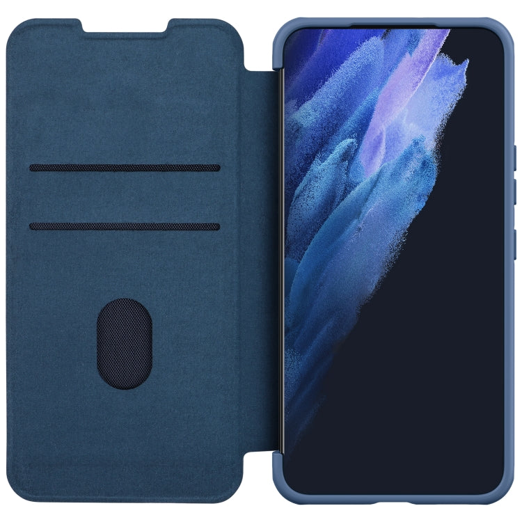 For Samsung Galaxy S22+ 5G NILLKIN QIN Series Pro Sliding Camera Cover Design Leather Phone Case(Blue) - Galaxy S22+ 5G Cases by NILLKIN | Online Shopping UK | buy2fix