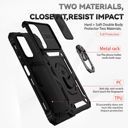 For Xiaomi Redmi Note 11 Global Sliding Camshield Holder Phone Case(Black) - Redmi Note 11 Case by buy2fix | Online Shopping UK | buy2fix